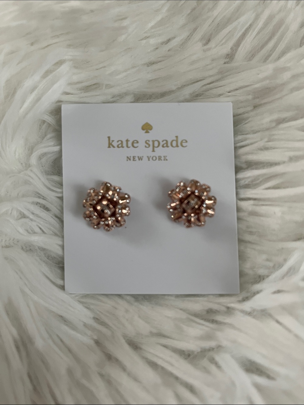 kate spade rose gold bourgeois bow stud earrings
